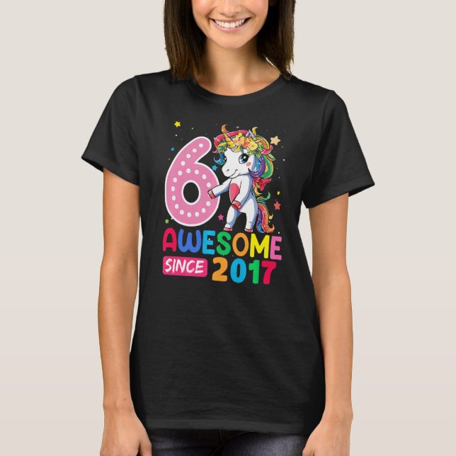 T-shirt Unicorne Flossant 6 Ans Fille Unic (Devant)