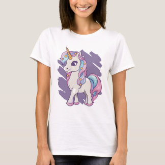 T-shirt Unicorne mauve