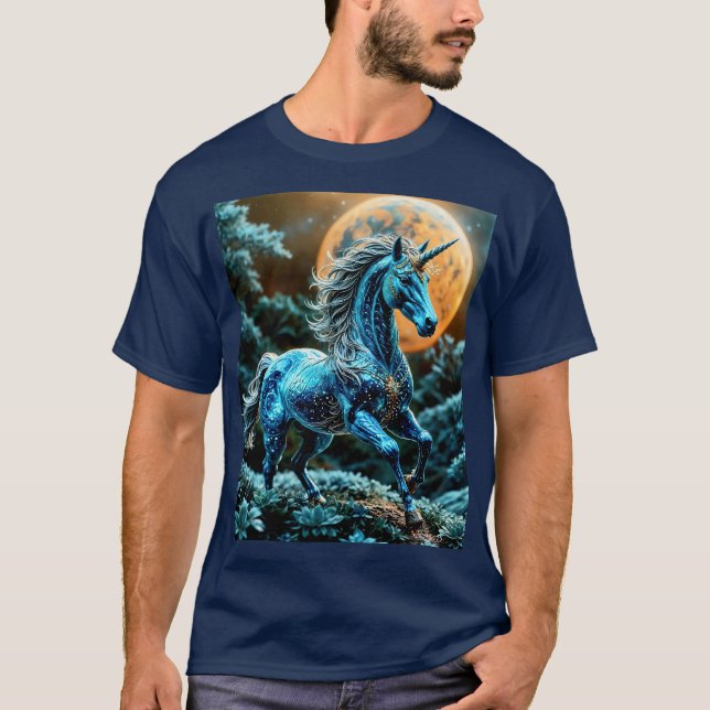 T-shirt Unicorne métallique (Devant)