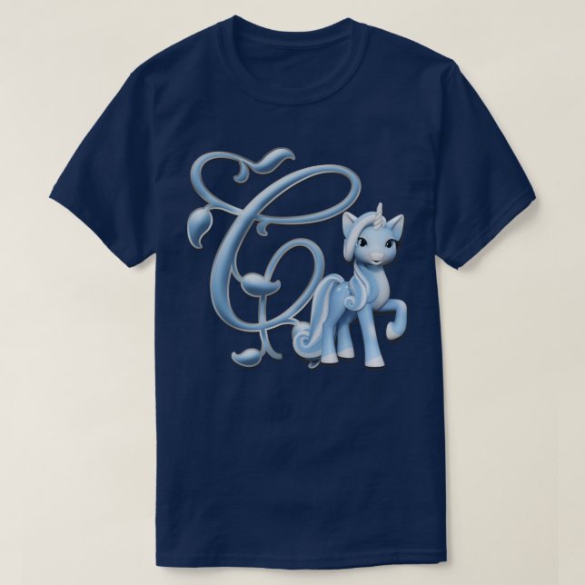 T-shirt Unicorne personnalisée Monogramme C (Design devant)