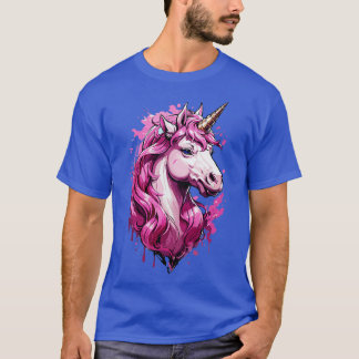 T-shirt Unicorne rose
