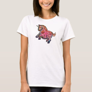 T-shirt Unicorne rose ardent