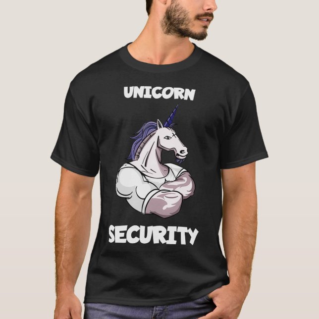 T-shirt Unicorne Sécurité Papa Manly Muscle Anniversaire S (Devant)