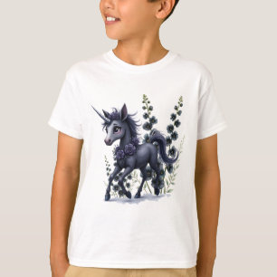 T-shirt Unicorne stylisée dans la splendeur florale.