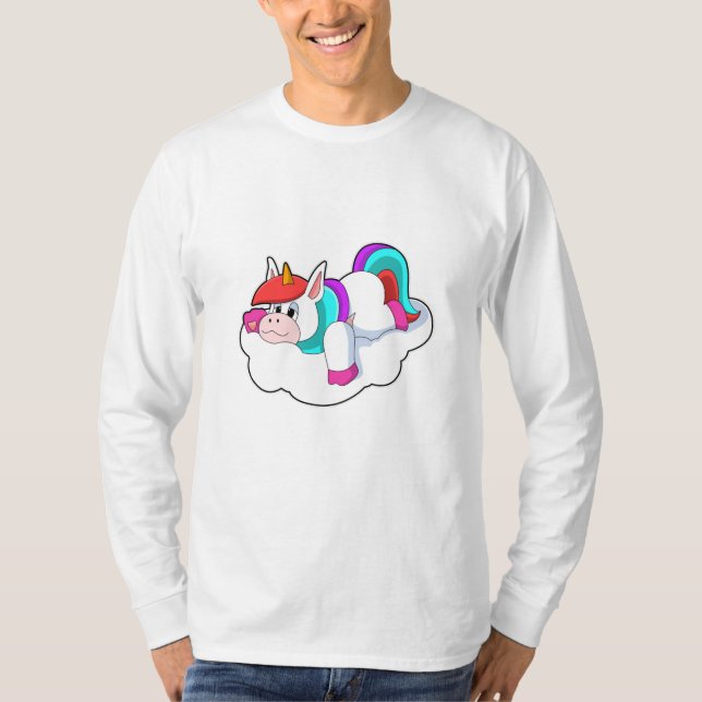 T-shirt Unicorne sur les nuages (Devant)