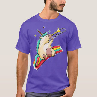 T-shirt Unicorne Trombone Arc-en-ciel