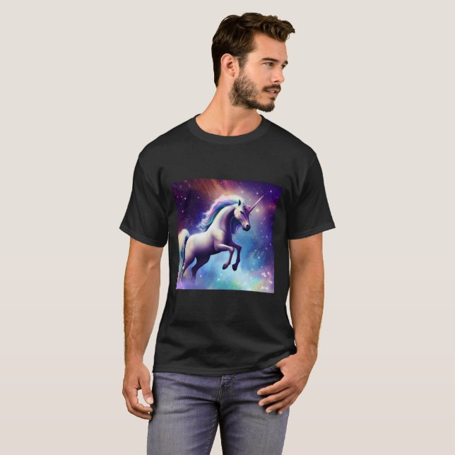 T-shirt Unicornio en el espacio (Devant entier)