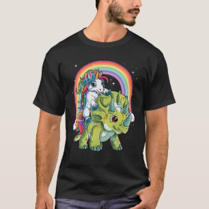 T-shirt Unicorns équitation Dinosaur Triceratops Fête de
