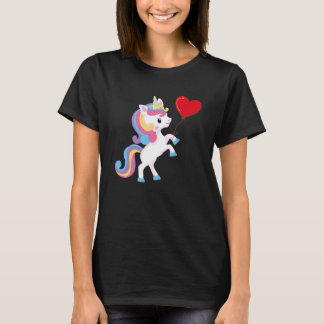 T-shirt Unicorns With Heart Balloon Valentines Day Love Bo