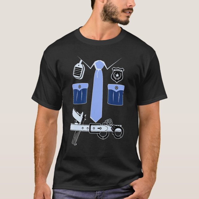 T-shirt Uniforme de police - Crainte Horreur Costume de nu (Devant)