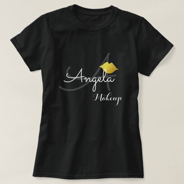 T-shirt uniforme de salon de maquillage (ou à usage person (Design devant)
