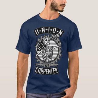 T-shirt Union Carpenter Skeleton USA Drapeau Woolworker Go