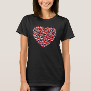 T-shirt Union Jack Angleterre Royaume-Uni Heart Fl