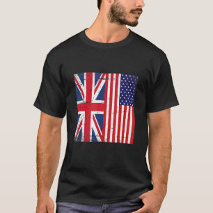 T-shirt Union Jack et États-Unis d'Amérique Drapeau Retro