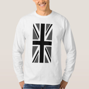T-shirt Union Jack noire et grise