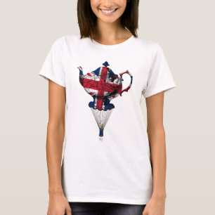 T-shirt Union Jack pilotant la théière