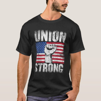 T-shirt Union Strong USA Flag Labour Day