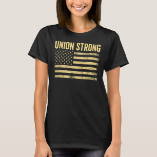 T-shirt Union Un drapeau américain fort Fête du travail po