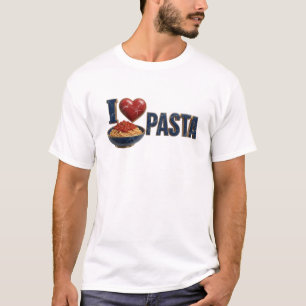 T-shirt Unique Blue I LOVE PASTA Conception Visuelle