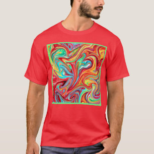 T-shirt Unique Couleurs Lumineuses Peinture Motif. Command