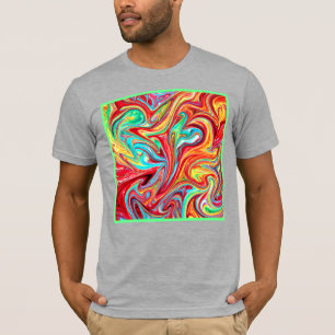 T-shirt Unique Couleurs Lumineuses Peinture Motif. Command
