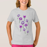 T-shirt unique Perpetual Art Purple Flowers