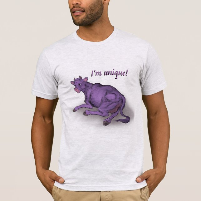 T-shirt Unique ! vache pourpre (Devant)