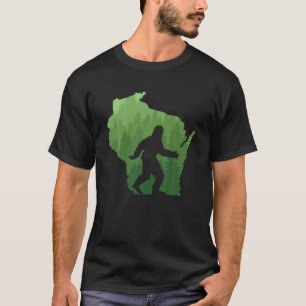 T-shirt Unique Wisconsin Bigfoot Hunter Cadeau Sasquatch H