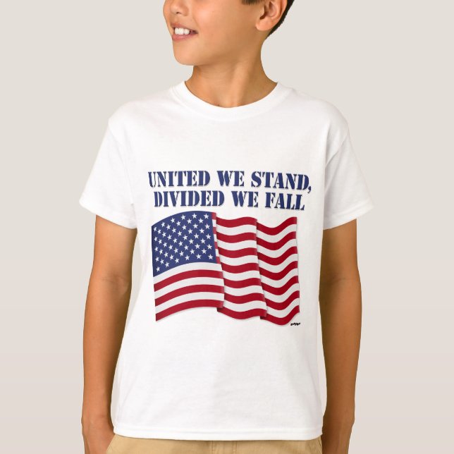 T-SHIRT UNIS NOUS SOMMES, DIVISÉS NOUS TOMBONS (Devant)