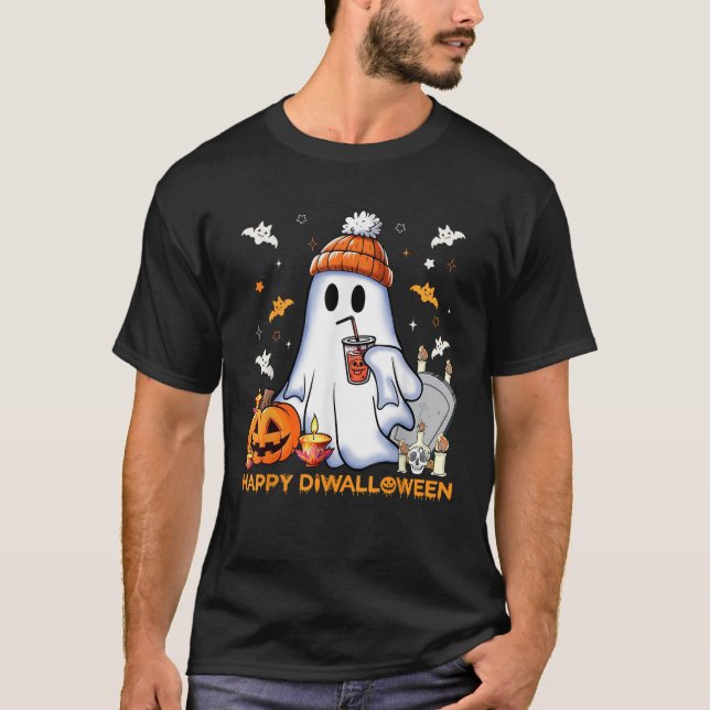 T-shirt Unisex Adulte Noir Petit Manche Court Mand Moderne (Devant)