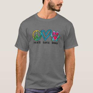 T-shirt Unisex Chien Paix Aimer Chiens Tie Dye Chien Papa