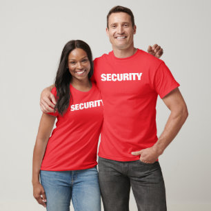T-shirt Unisex Hommes Femme Double Side Security Rouge