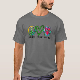 T-shirt Unisex Pet Paix Aimer Pâtes Tie Dye Chien Papa Cha