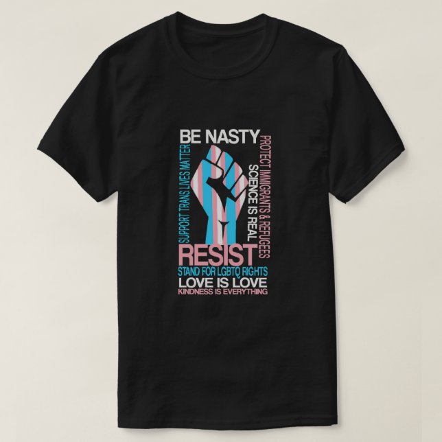 T-shirt Unité de la fierté transgenre-résistante LGBTQ (Design devant)