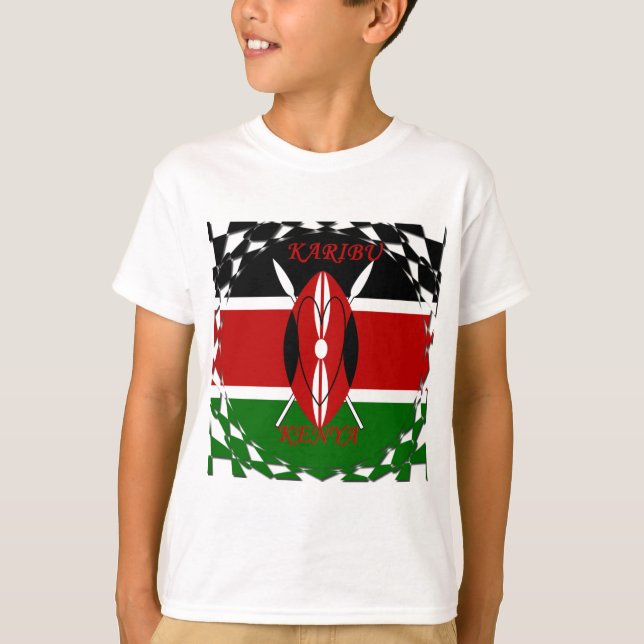 T-shirt Unité du drapeau kényan : Tuko Pamoja Design (Devant)