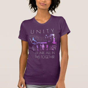 T-shirt "Unité, Ensemble" Inspiration Bleu Magenta Blanc