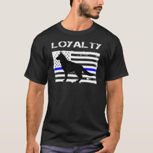 T-shirt Unité K9 Police Doigt Loyauté K-9 Officier US Flag