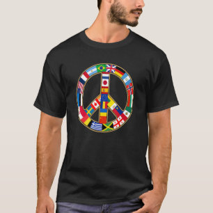 T-shirt Unité Mondiale de la Paix - Drapeaux en Paix Signe