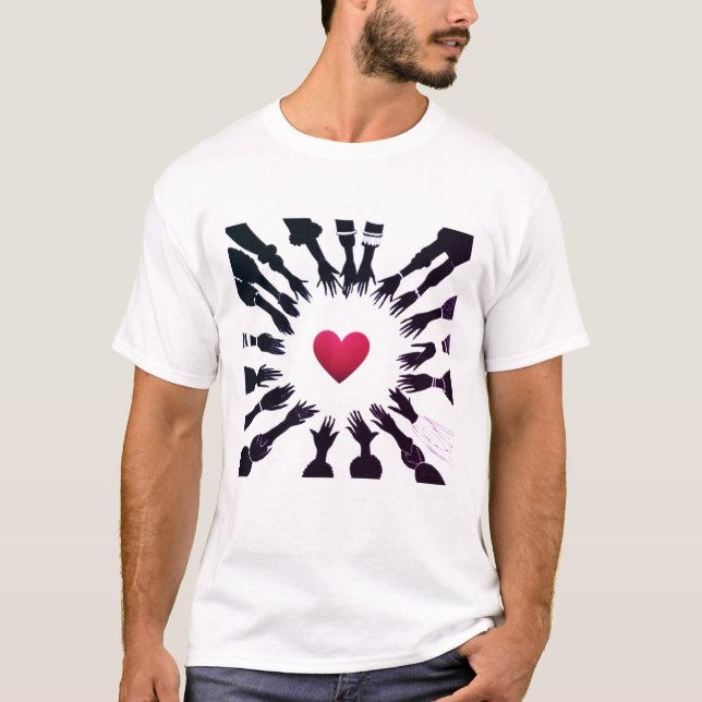 T-shirt Unité passionnée : 🫳 Rouge Noir ♥️ Design" (Devant)
