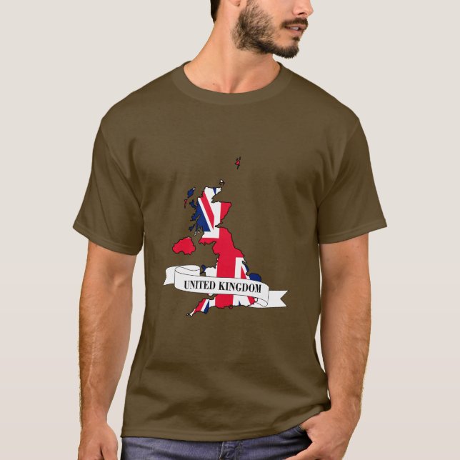 T-shirt United Kingdom flag map (Devant)