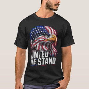 T-shirt United We Stand - Bold Patriotic USA Flag Graphic