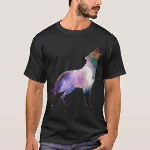 T-shirt Univers de galaxie hurlante de loup