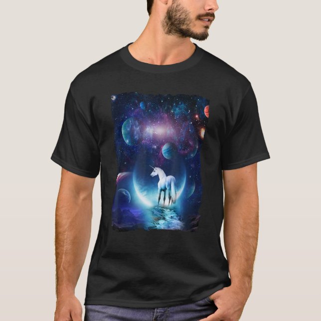 T-shirt Universe Space Random Galaxy Graphics Unicorne en  (Devant)