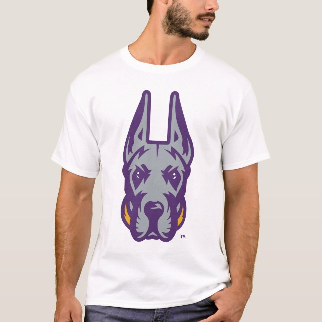 T-shirt Université d'Albany Chef de la mascotte Great Dane (Devant)