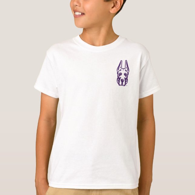 T-shirt Université d'Albany Chef de la mascotte Great Dane (Devant)