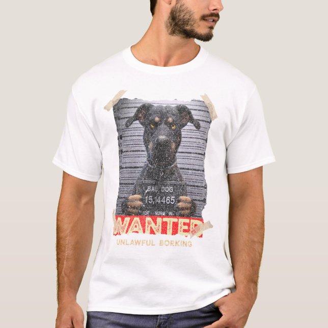 T-shirt Unlawful Barking: The Doberman's Stern Warning (Devant)