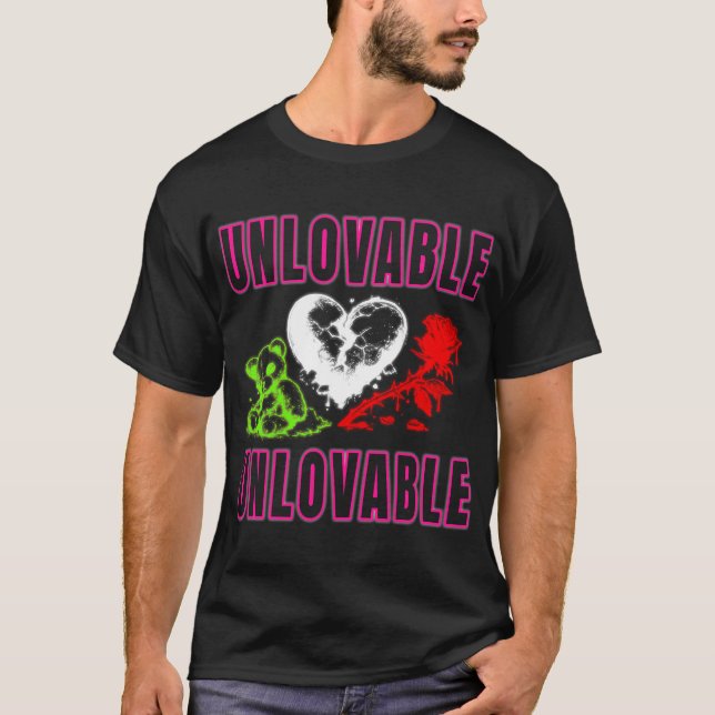 T-shirt Unlovable Broken Heart Teddy Bear Shirt  (Devant)