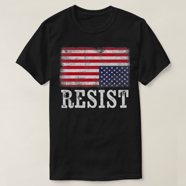 T-shirt Updown American Flag Résiste À La Détresse États-U (Design devant)