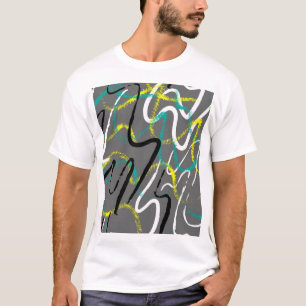 T-shirt Urbain Abstrait : Grunge Wave Lines.