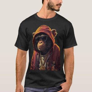 T-shirt Urban Chimp – Cool Chimpanzee with Hoodie and Gold